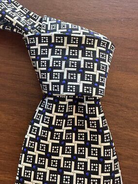 Robert Talbott Best of Class Black Cream Geometric Silk Tie